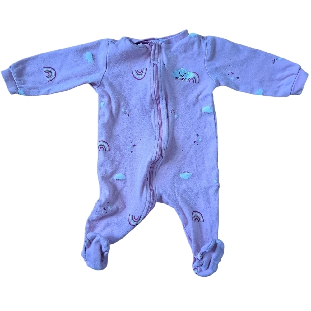 3/20$ Pekkle Pink Rainbow & Cloud Kids Footie Pajamas 6m